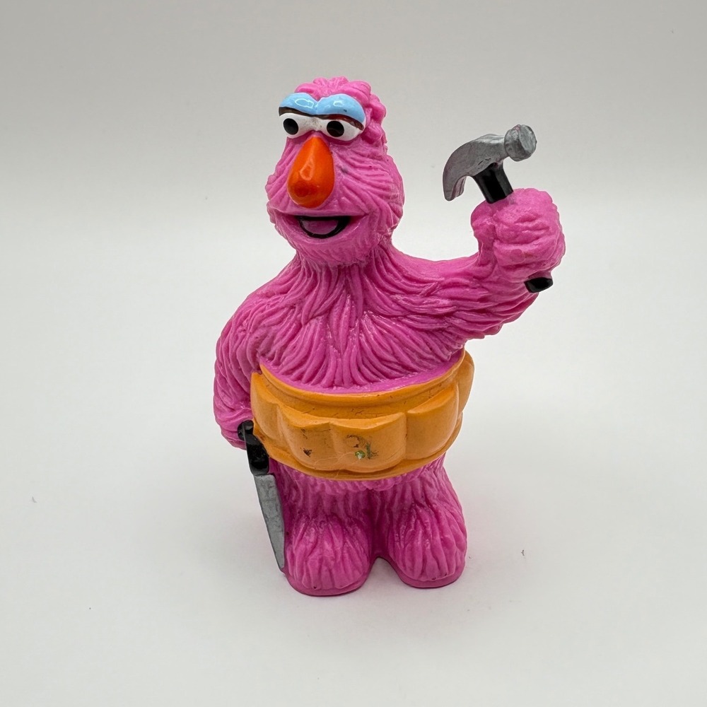 Vintage Sesame Street Yip Yip Martian Pink PVC Figures Set Hammer Saw 3 Inch - Picture 5 of 7